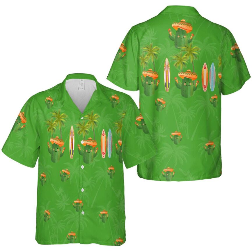 Cactus Island Theme Hawaiian Shirt Premium grade