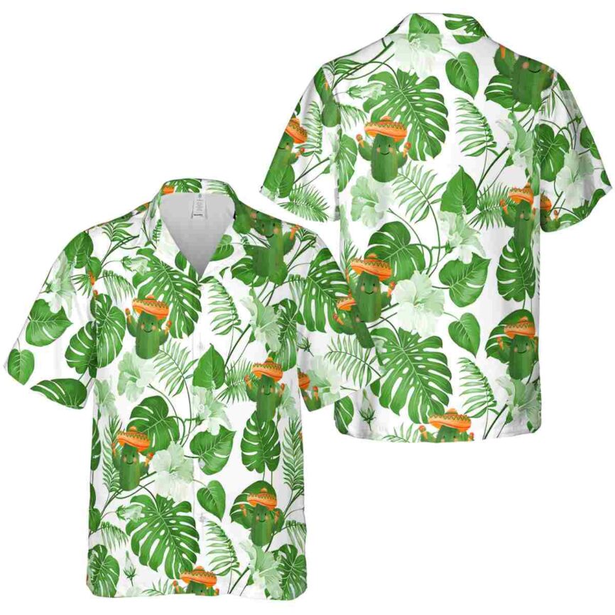 Cactus Leaf Pattern Hawaiian Shirt Premium grade