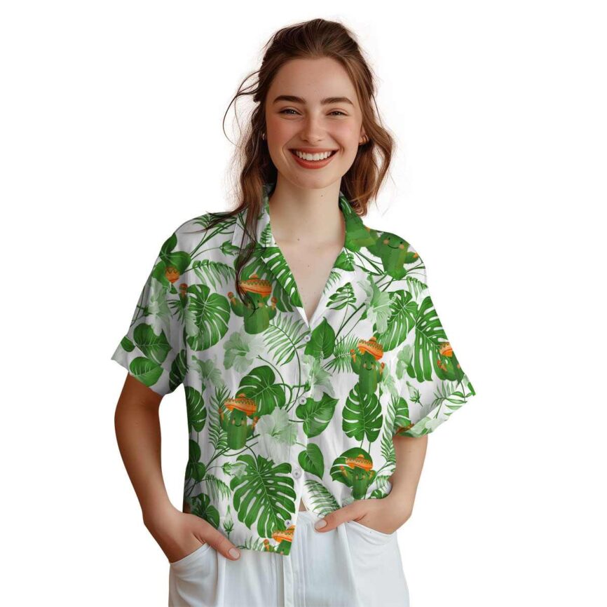 Cactus Leaf Pattern Hawaiian Shirt Top rated