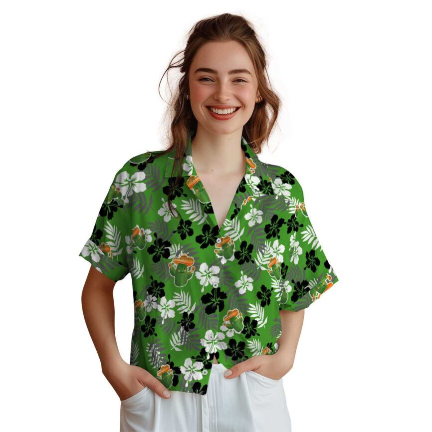 Cactus Leafy Hibiscus Hawaiian Shirt Top rated