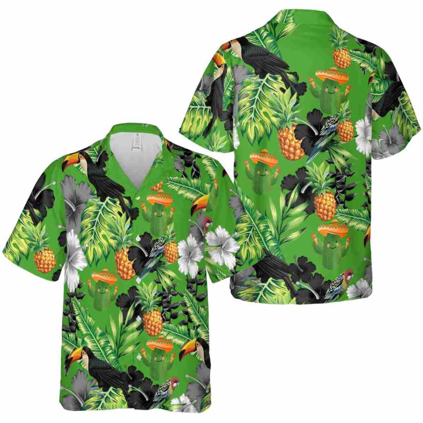 Cactus Leafy Toucan Hawaiian Shirt Premium grade