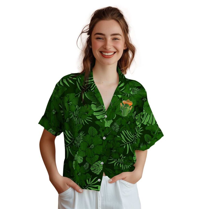 Cactus Monochrome Floral Hawaiian Shirt Top rated