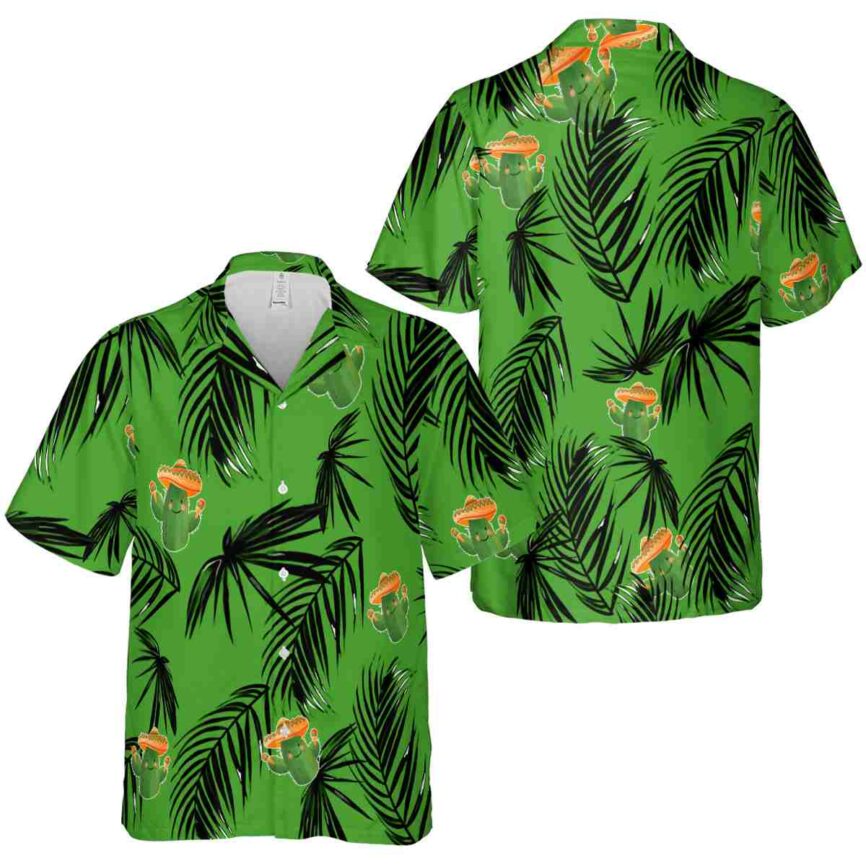 Cactus Monochrome Palm Hawaiian Shirt Premium grade