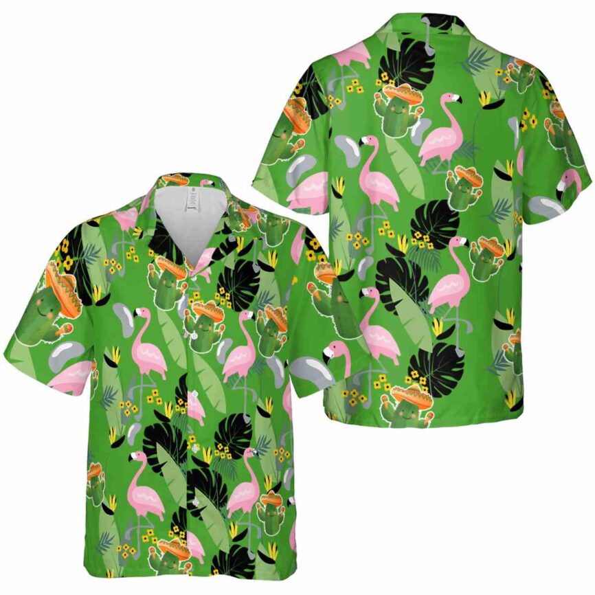 Cactus Pink Flamingo Hawaiian Shirt Premium grade