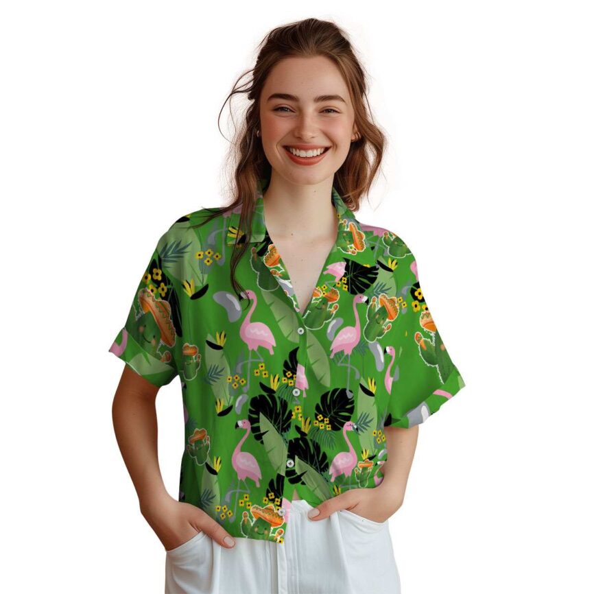 Cactus Pink Flamingo Hawaiian Shirt Top rated