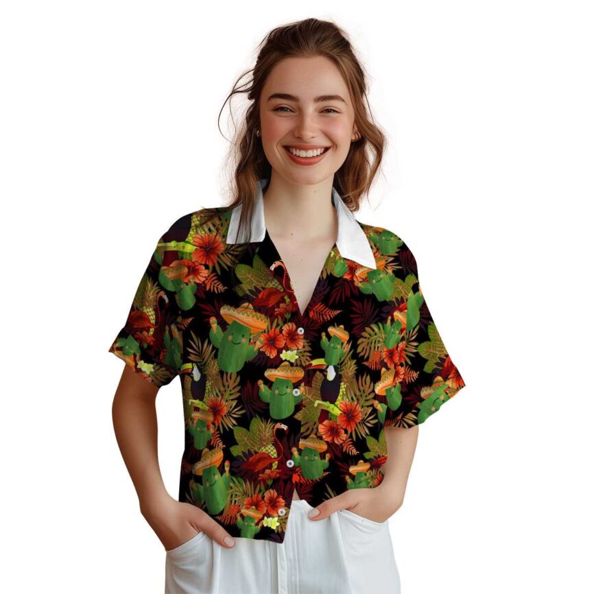 Cactus Tropical Bird Hawaiian Shirt Top rated