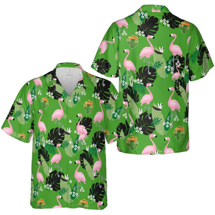 Cactus Tropical Flamingo Hawaiian Shirt Premium grade