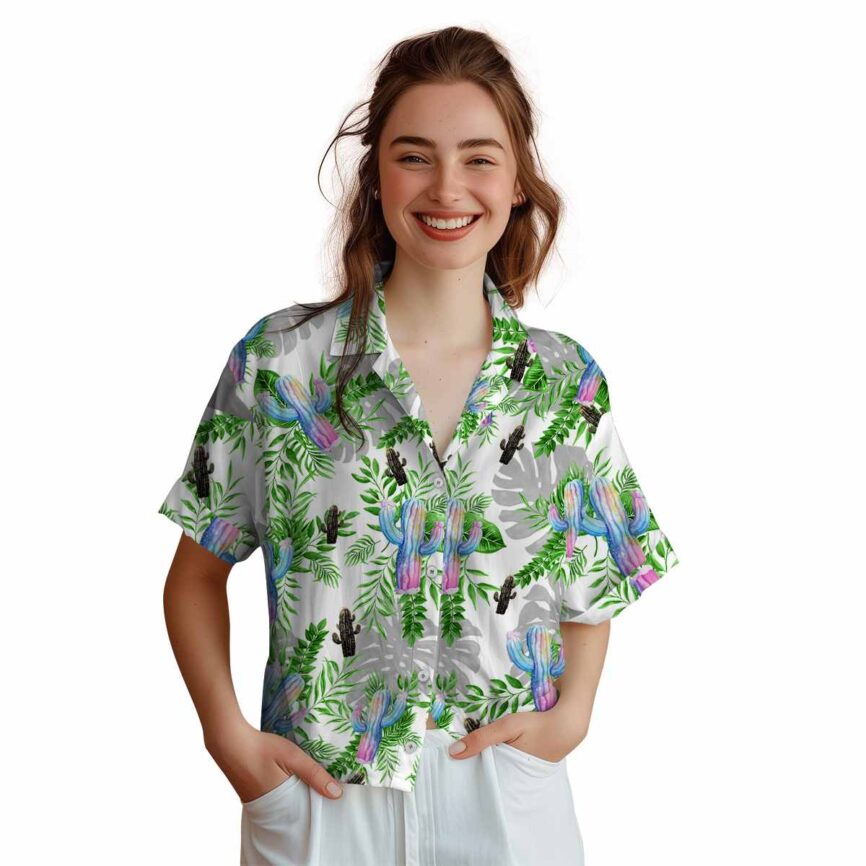 Cactus Tropical Fronds Hawaiian Shirt Top rated