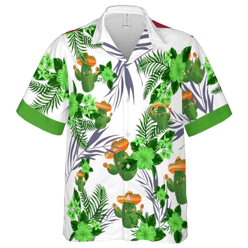 Cactus US Flag Floral Hawaiian Shirt Fashion forward