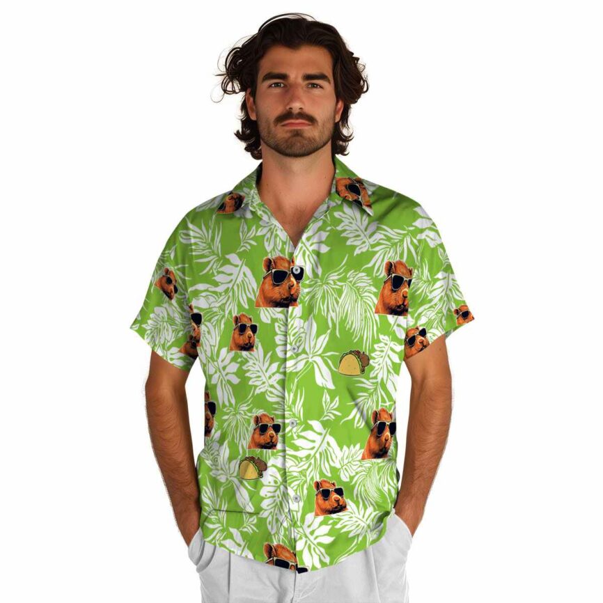 Capybara Bold Foliage Hawaiian Shirt New Arrival