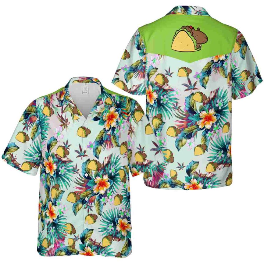 Capybara Floral Burst Hawaiian Shirt Premium grade