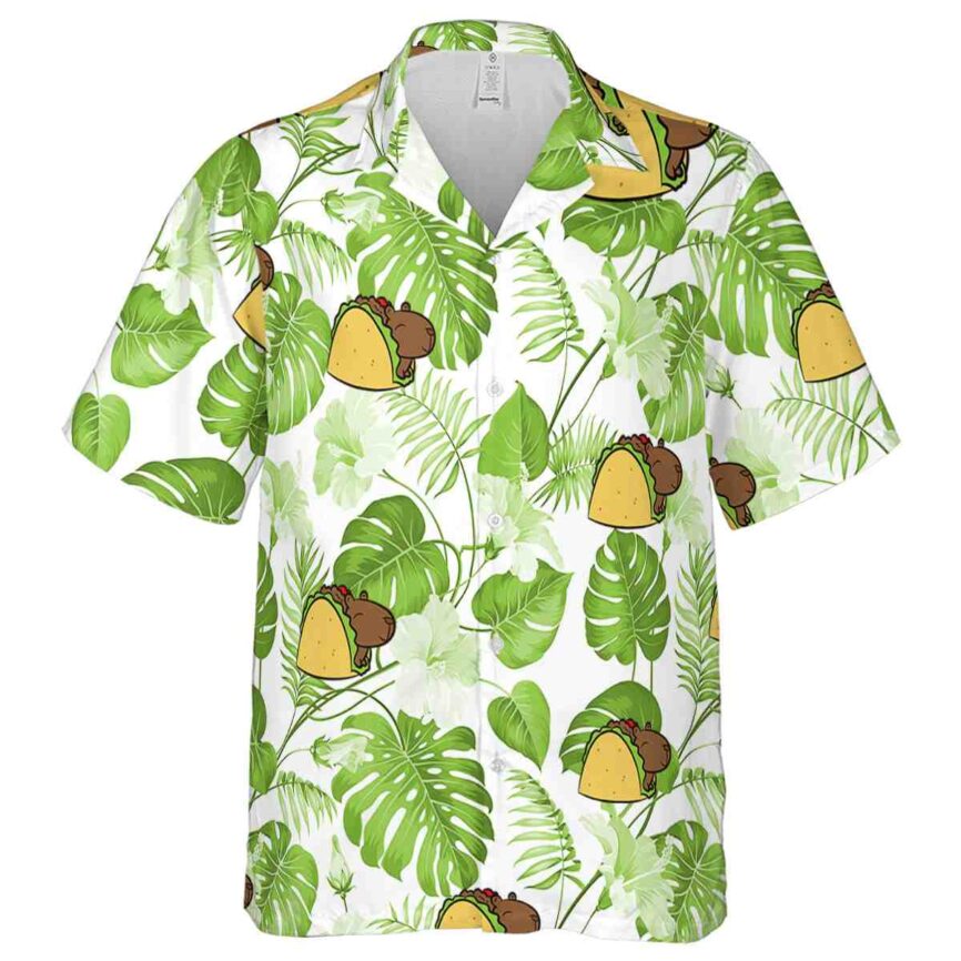 Capybara Leaf Pattern Hawaiian Shirt Fashion forward