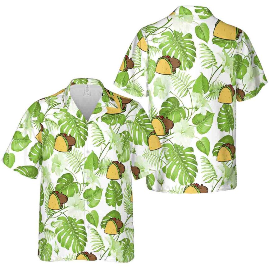 Capybara Leaf Pattern Hawaiian Shirt Premium grade