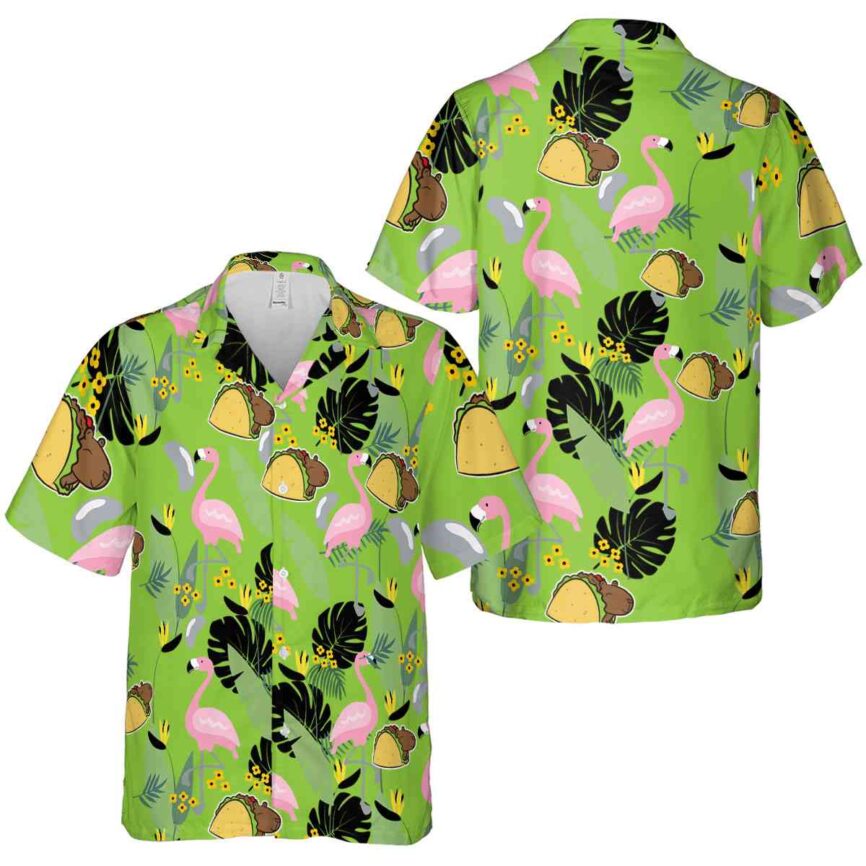 Capybara Pink Flamingo Hawaiian Shirt Premium grade