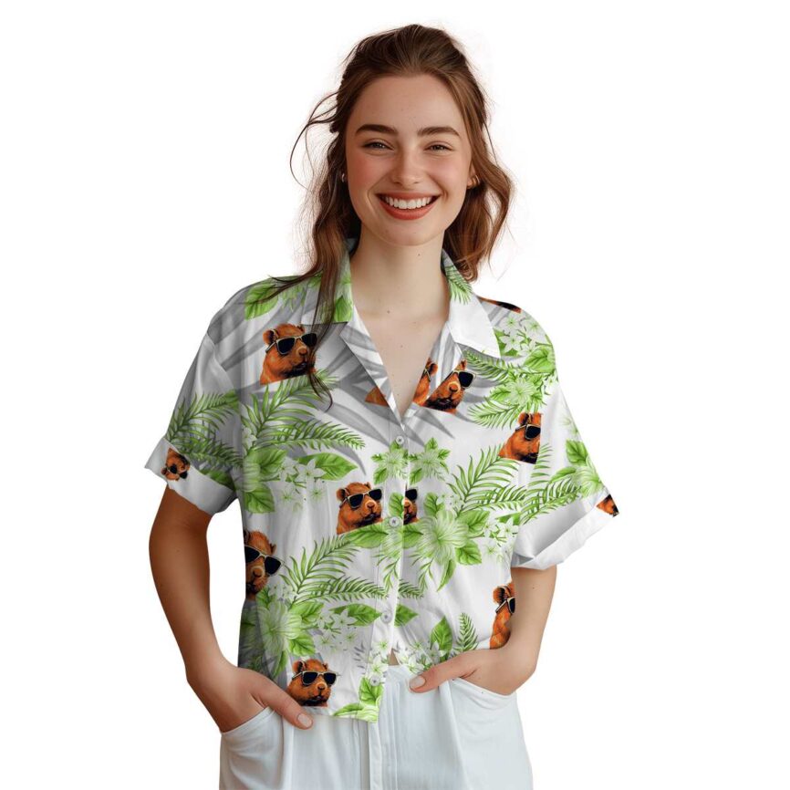 Capybara Tropical Blossom Hawaiian Shirt Top rated