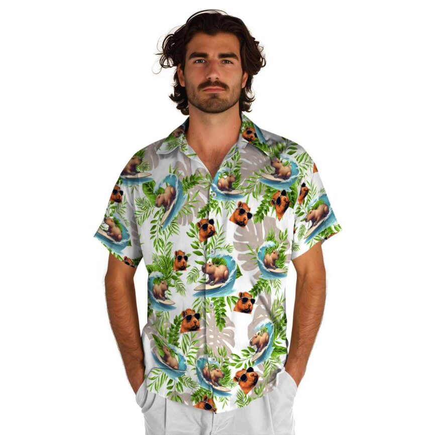 Capybara Tropical Fronds Hawaiian Shirt New Arrival