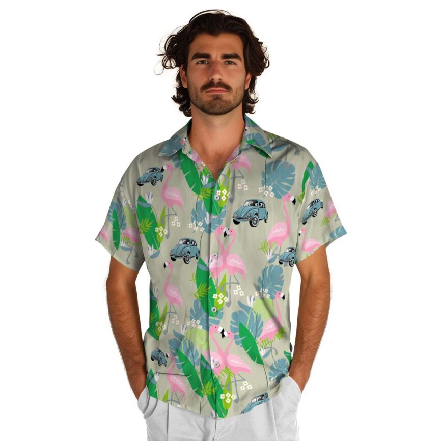 Car Flamingo Leaf Hawaiian Shirt New Arrival