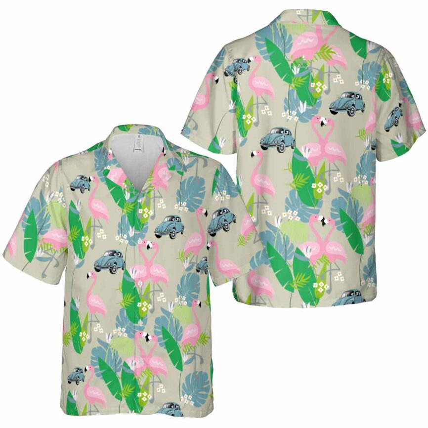 Car Flamingo Leaf Hawaiian Shirt Premium grade