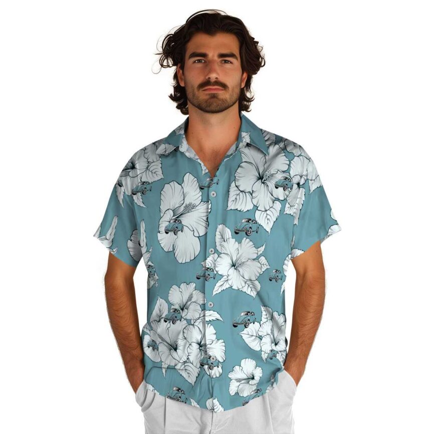 Car Hibiscus Flower Hawaiian Shirt New Arrival