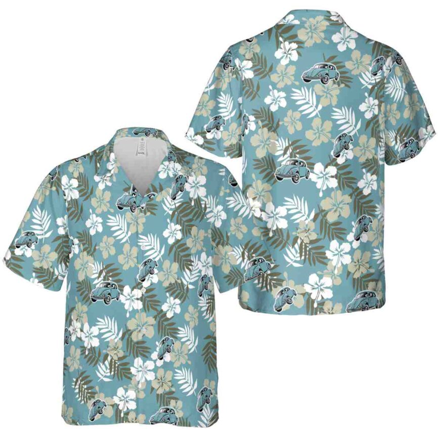 Car Leafy Hibiscus Hawaiian Shirt Premium grade