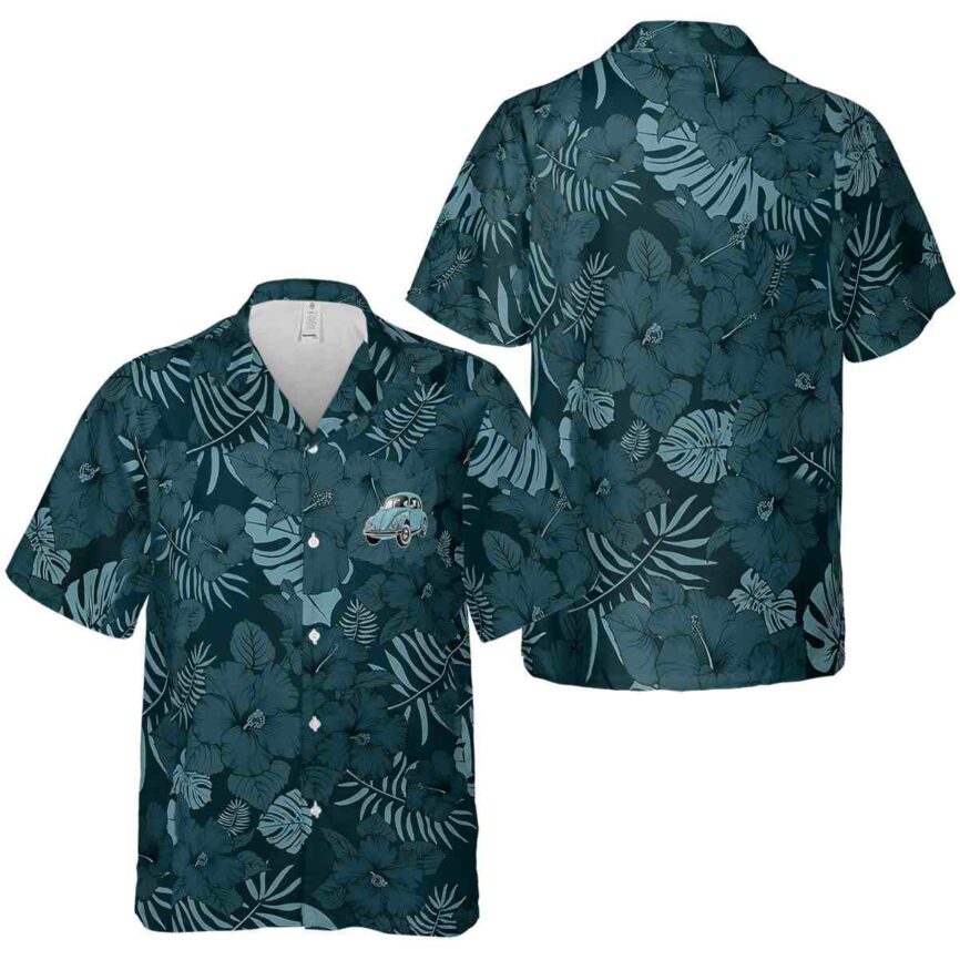 Car Monochrome Floral Hawaiian Shirt Premium grade