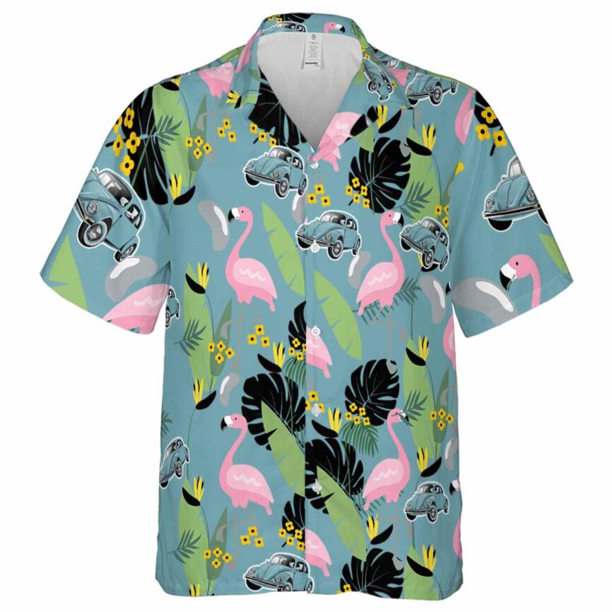 Car Pink Flamingo Hawaiian Shirt Fashion forward