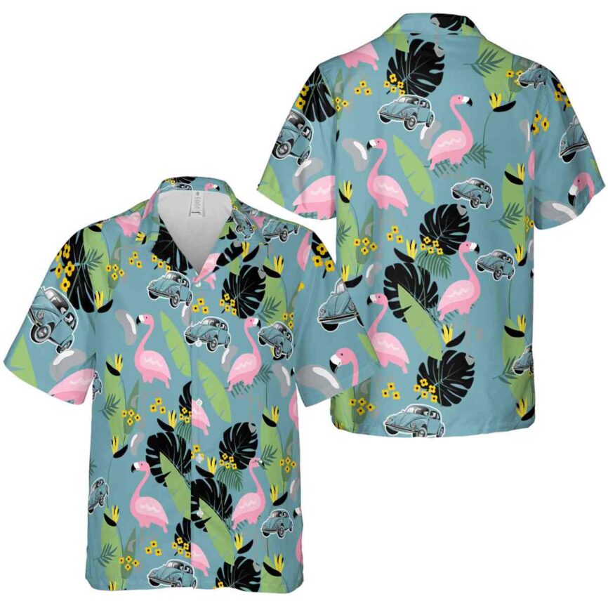 Car Pink Flamingo Hawaiian Shirt Premium grade