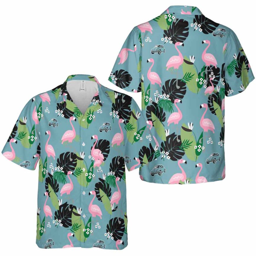 Car Tropical Flamingo Hawaiian Shirt Premium grade