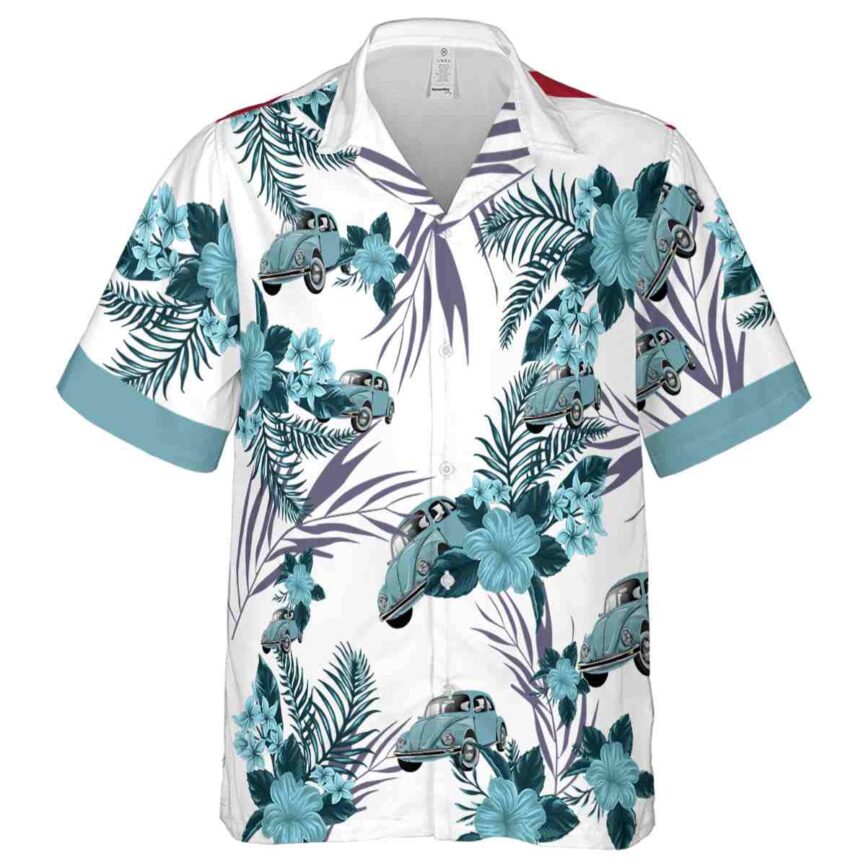 Car US Flag Floral Hawaiian Shirt Fashion forward