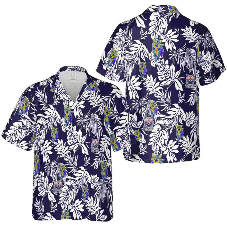 Cat Bold Foliage Hawaiian Shirt Premium grade