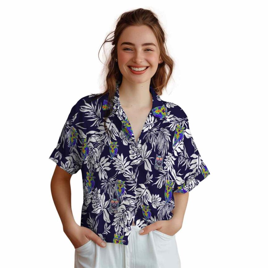 Cat Bold Foliage Hawaiian Shirt Top rated