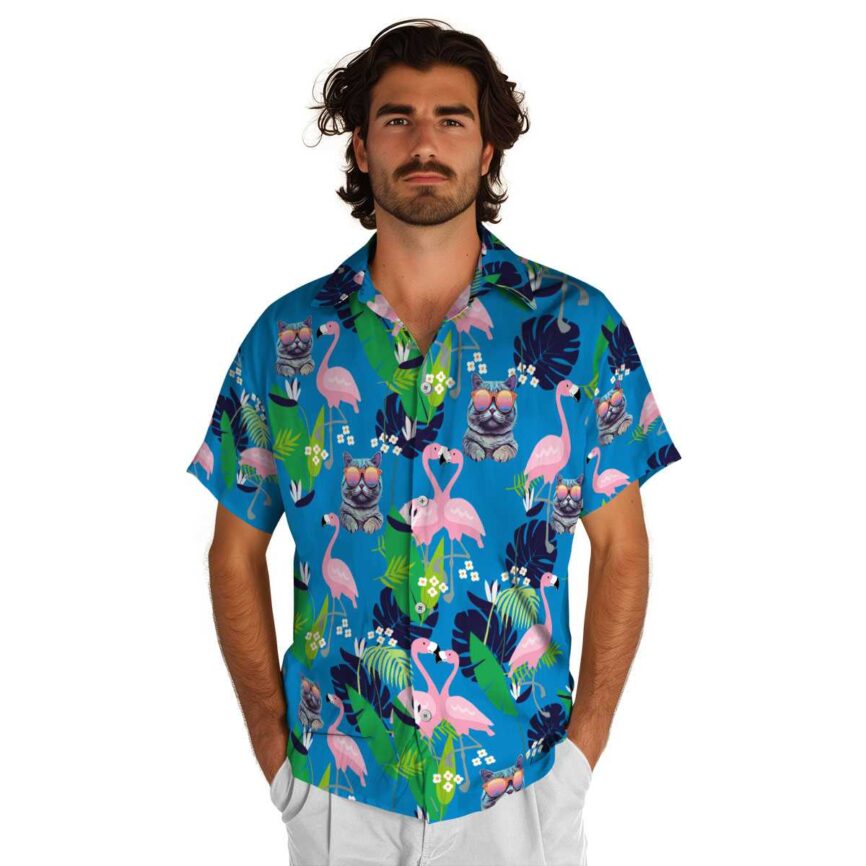 Cat Flamingo Leaf Hawaiian Shirt New Arrival