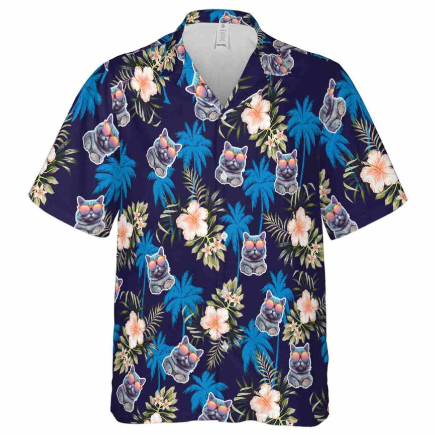 Cat Hibiscus Palm Hawaiian Shirt Fashion forward