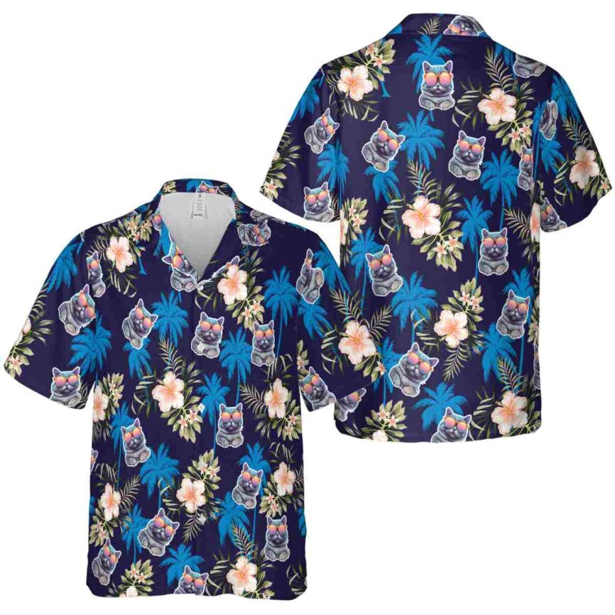 Cat Hibiscus Palm Hawaiian Shirt Premium grade