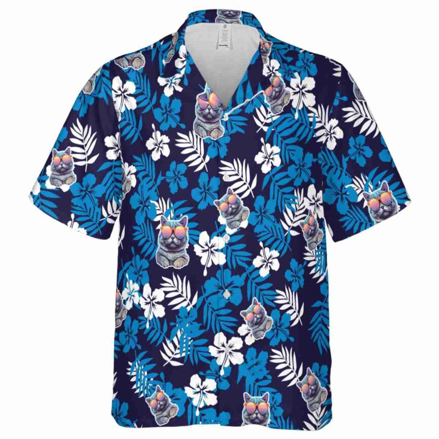 Cat Leafy Hibiscus Hawaiian Shirt Fashion forward