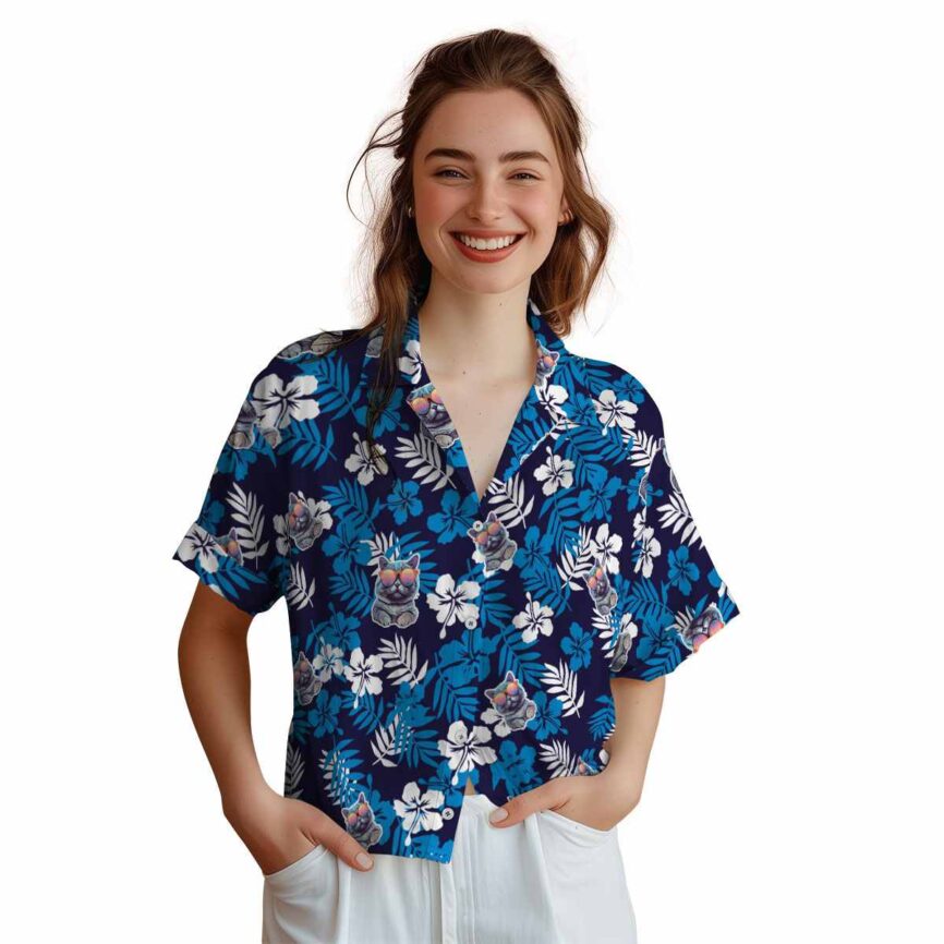 Cat Leafy Hibiscus Hawaiian Shirt Top rated