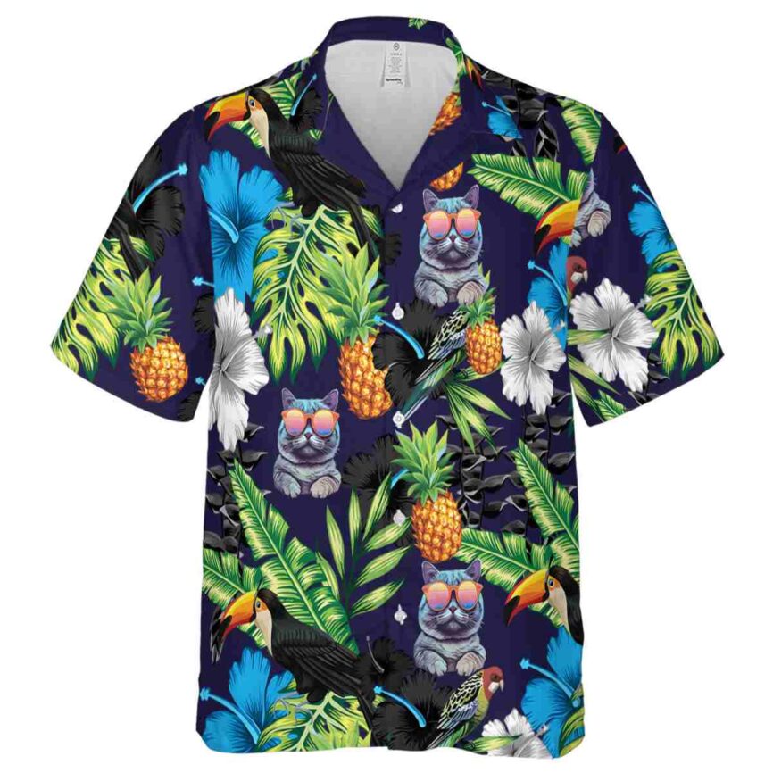 Cat Leafy Toucan Hawaiian Shirt Fashion forward