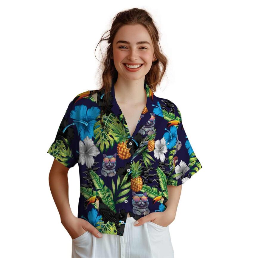 Cat Leafy Toucan Hawaiian Shirt Top rated