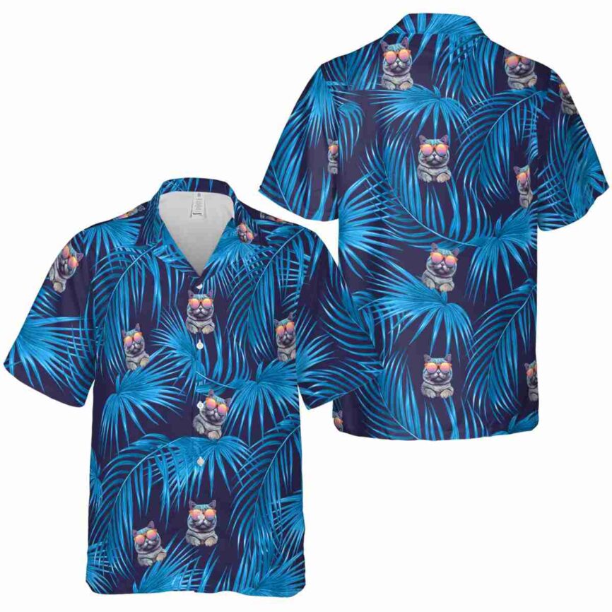 Cat Palm Frond Hawaiian Shirt Premium grade