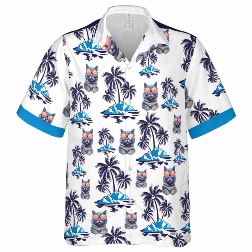 Cat Palm Island Graphic Hawaiian Shirt Fashion forward