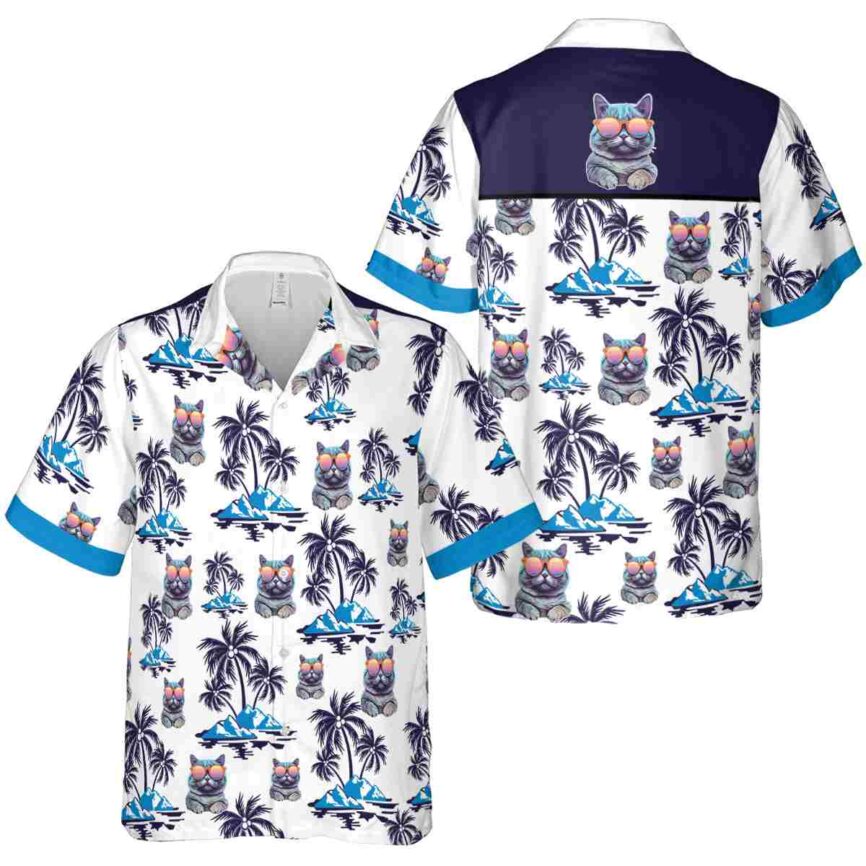 Cat Palm Island Graphic Hawaiian Shirt Premium grade