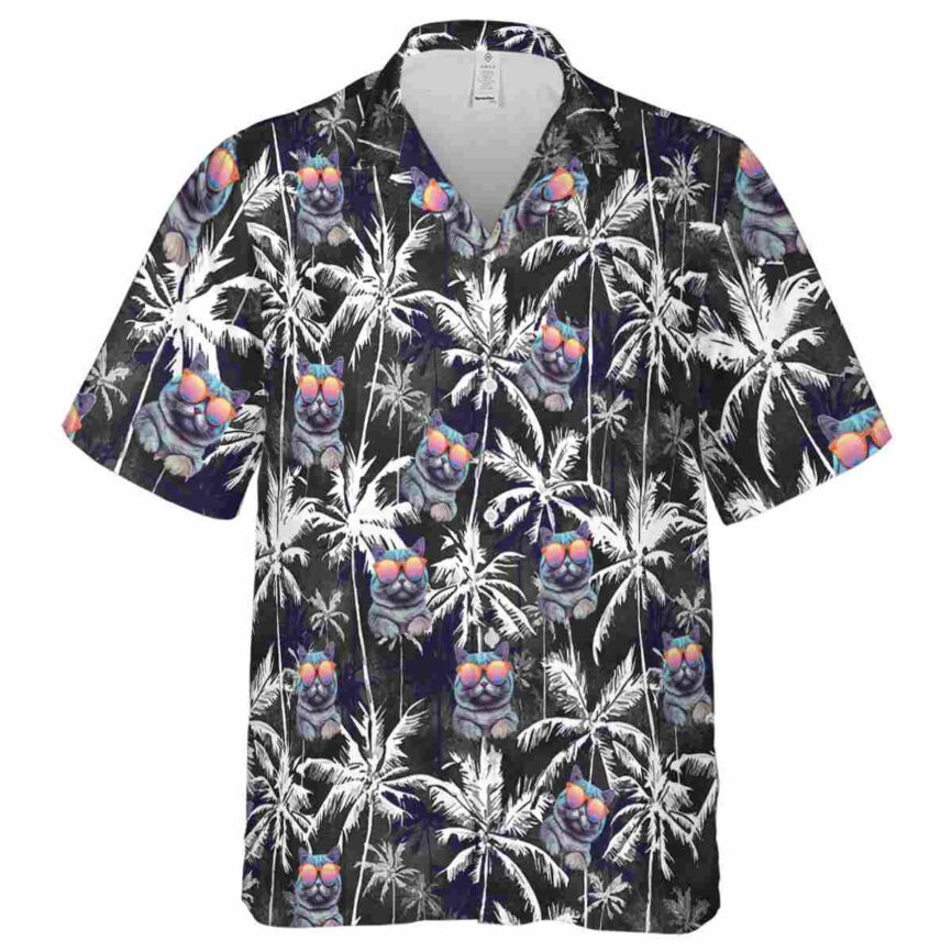 Cat Palm Themed Hawaiian Shirt Fashion forward