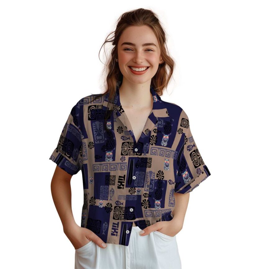 Cat Tiki Motifs Hawaiian Shirt Top rated