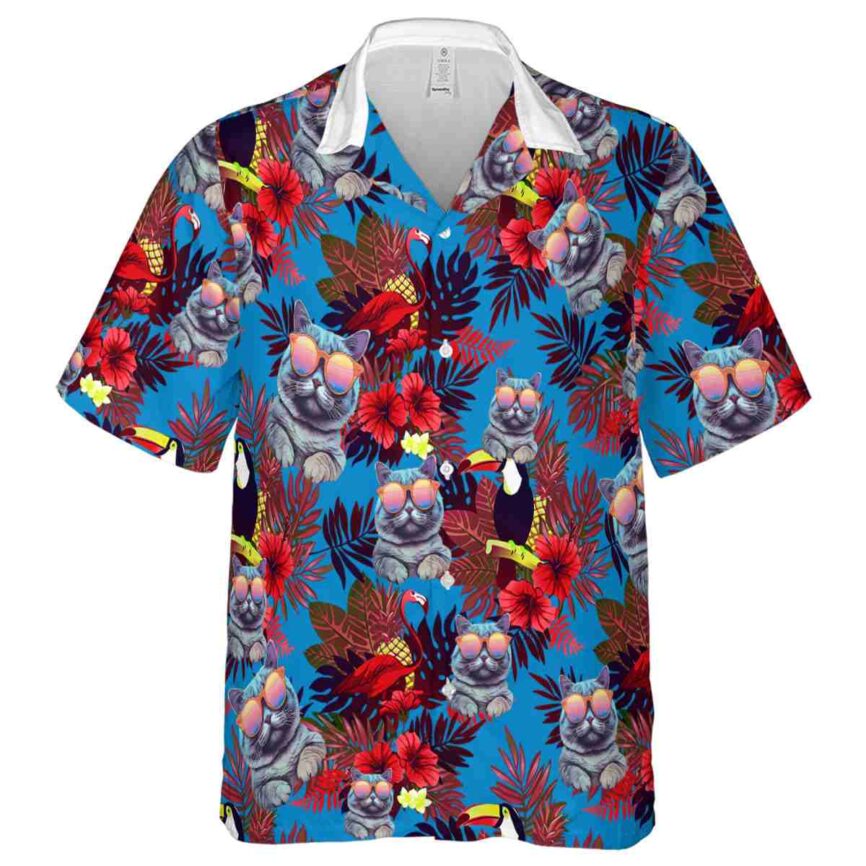 Cat Tropical Bird Hawaiian Shirt Fashion forward