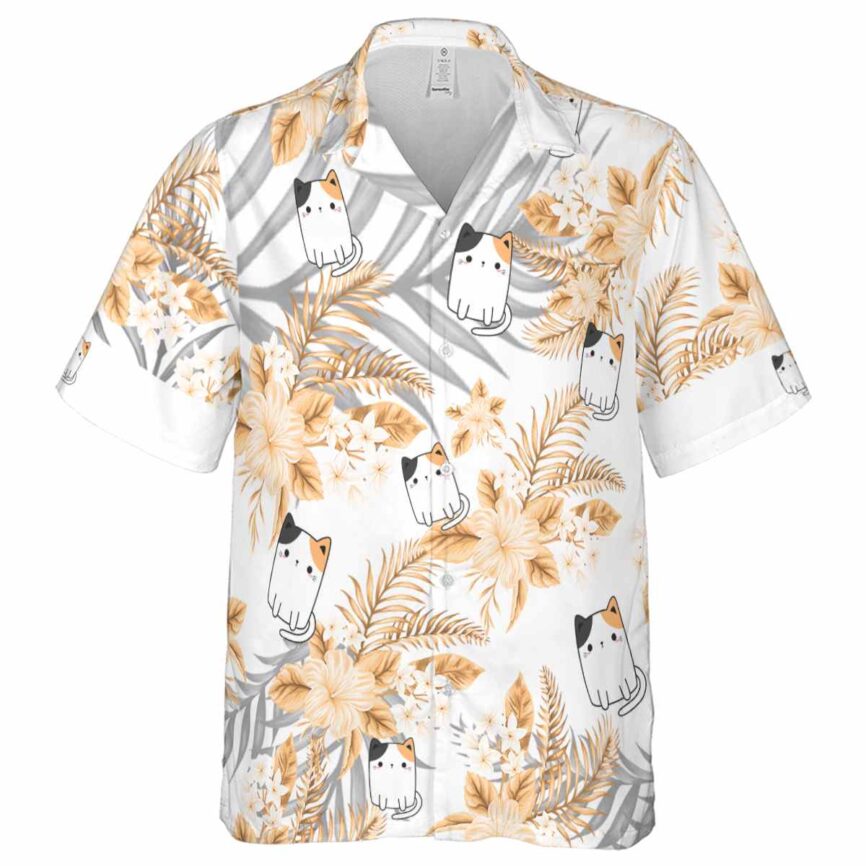 Cat Tropical Blossom Hawaiian Shirt Fashion forward