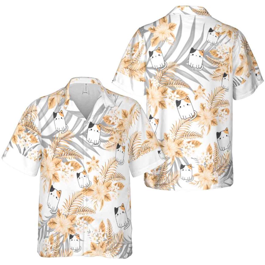 Cat Tropical Blossom Hawaiian Shirt Premium grade