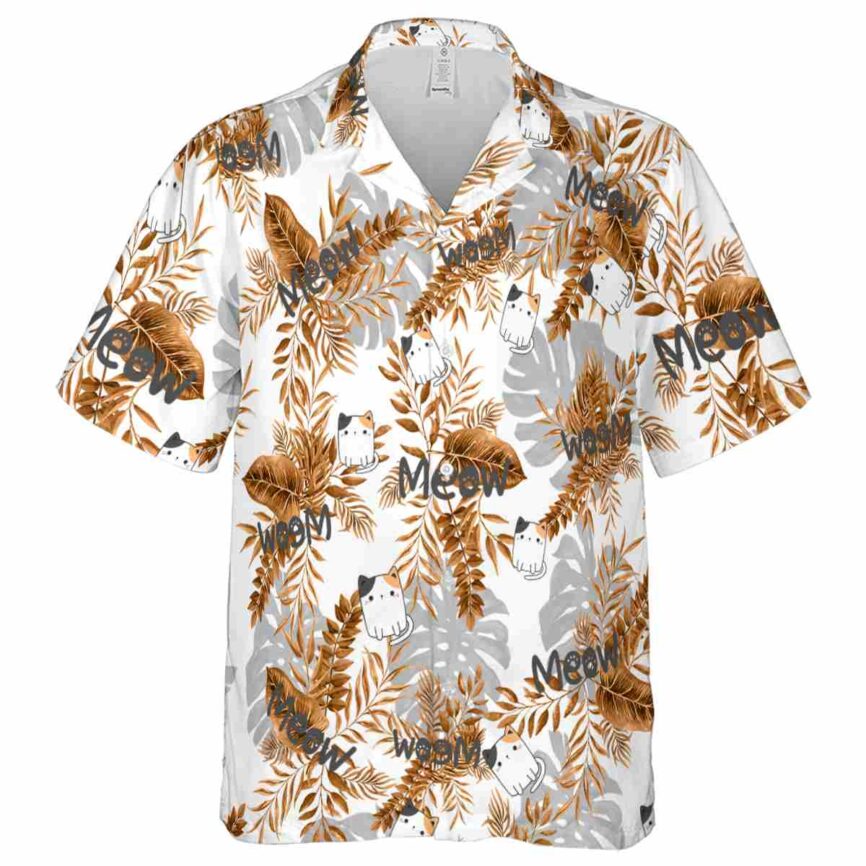 Cat Tropical Fronds Hawaiian Shirt Fashion forward