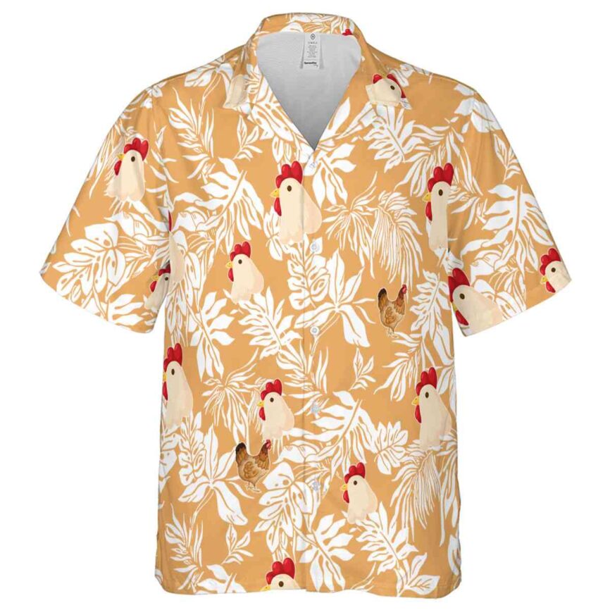 Chicken Bold Foliage Hawaiian Shirt Fashion forward