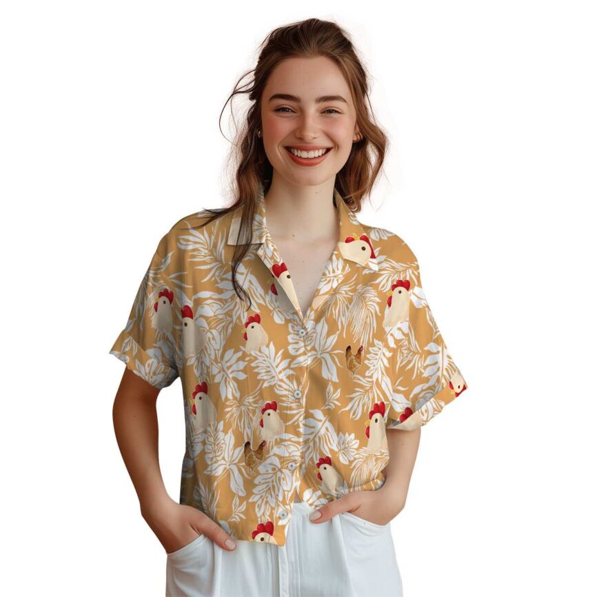 Chicken Bold Foliage Hawaiian Shirt Top rated