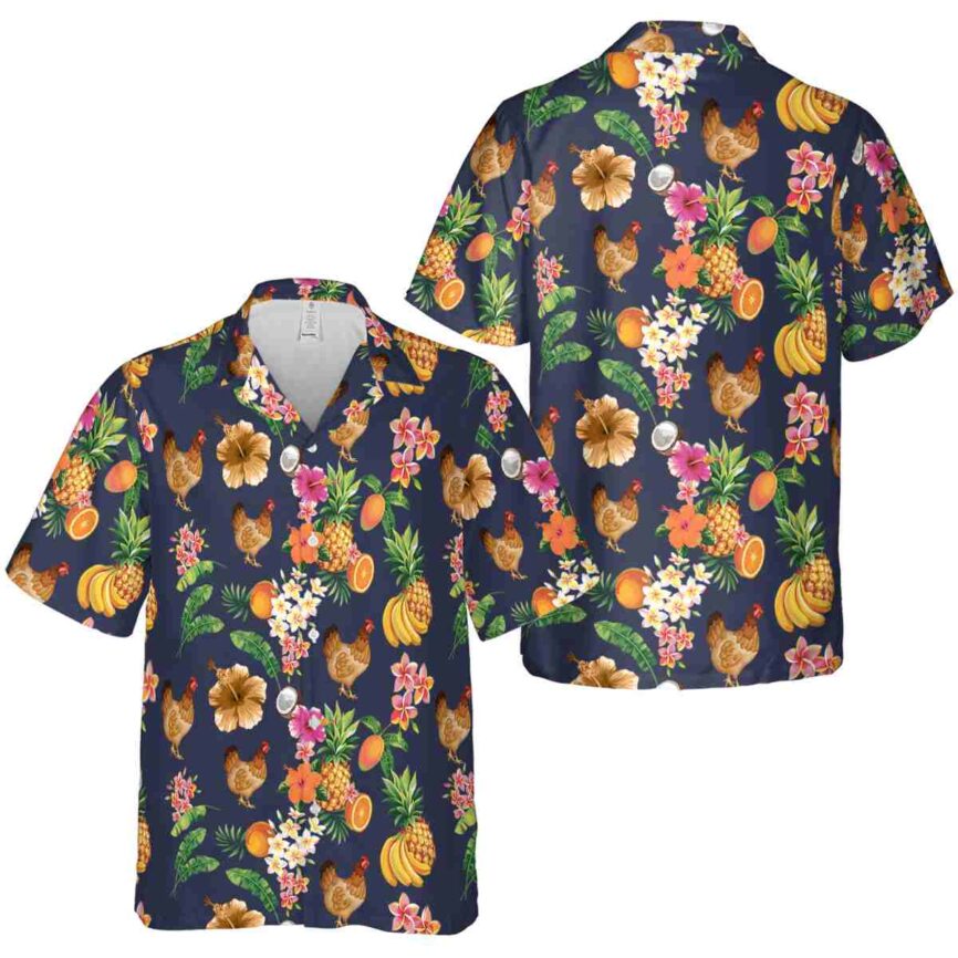 Chicken Fruit Pattern Hawaiian Shirt Premium grade